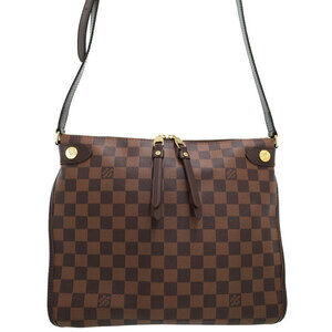 Louis Vuitton Damier Duomo Hobo Shoulder Bag Canvas Ebene Brown Leather